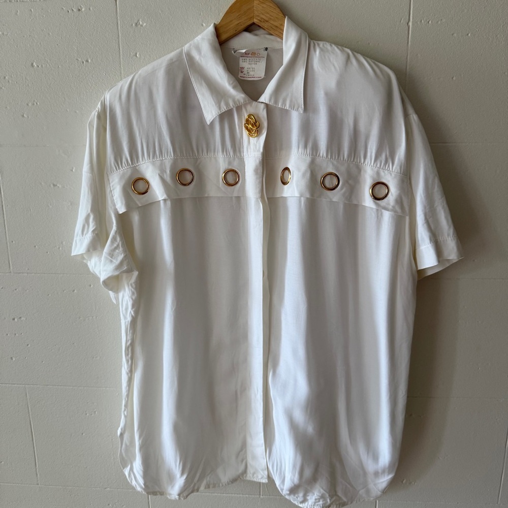 Vintage Blouse with Gold Accents